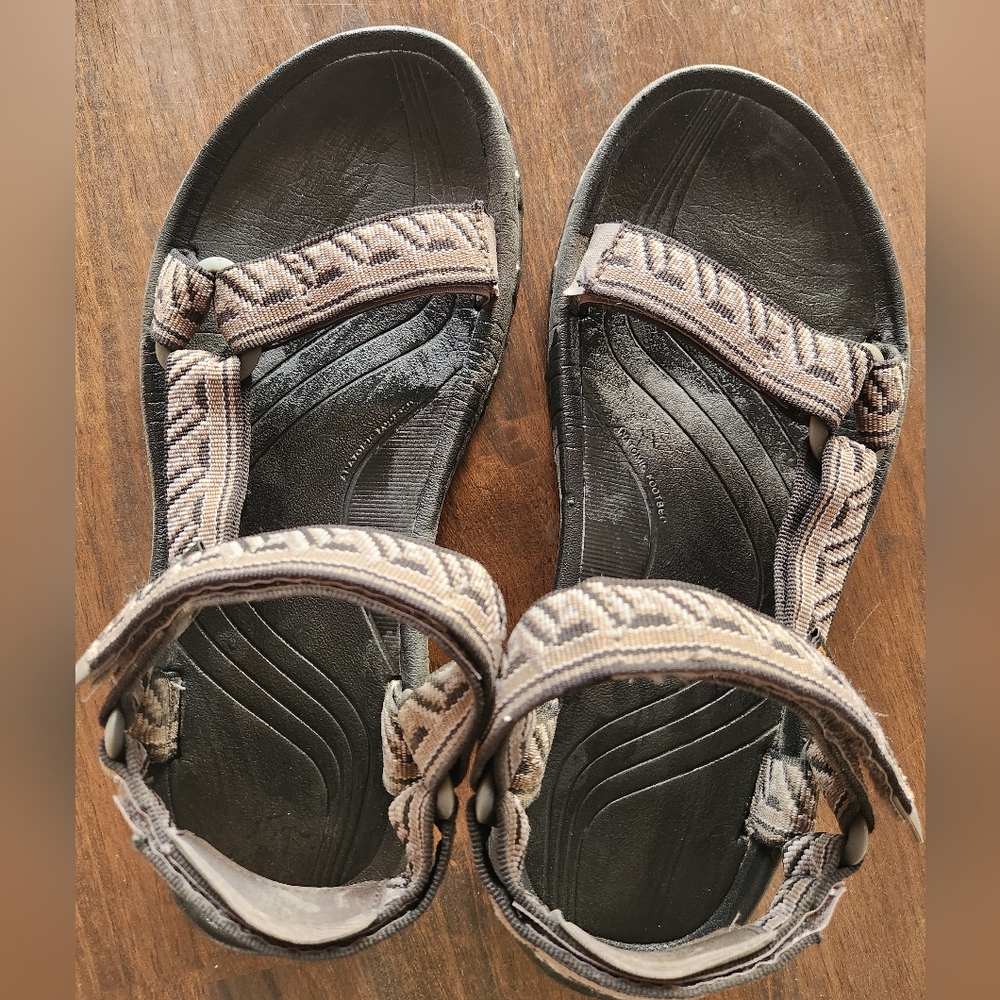 Black and Tan TEVA Sandals